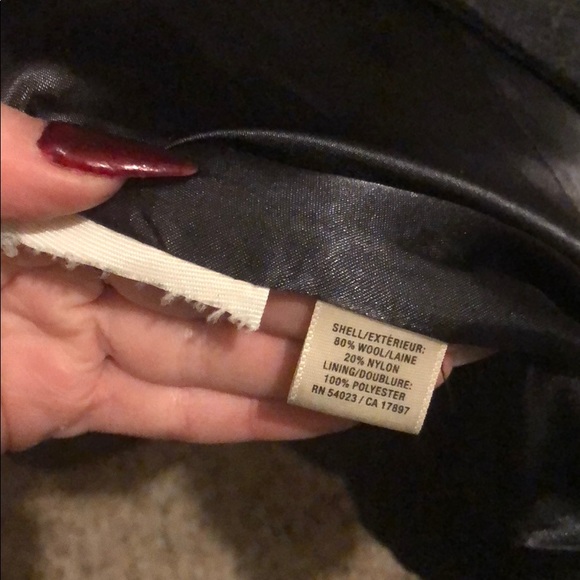 Charcoal 80% wool blend long coat size small - Picture 6 of 8